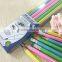 Standard size hexagonal shape soft wood candy body HB pencil with striped