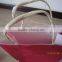 hot pink kraft paper bag paper bag twisted cored rope hadnle low price with gold stamping