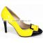 2016 new women shoes high heel shoes yellow dress shoes