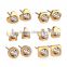 Latest plated gold women fashion jewelry set small cute stud earrings