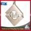 Custom design rhombus shape mat nickle coin bezel keychain