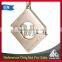 Custom design rhombus shape mat nickle coin bezel keychain