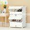 Plastic folding shoe storage box