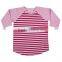 Wholesale 2016 high quality pink polka dots hot pink strip raglan kids shirt fashion t shirt
