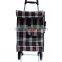 Portable folding shopping cart with bag,Climb stairs folding supermarket shopping cart, Square bag shopping cart