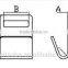 1" Medium Carbon Steel Flat J Hook For Webbing Lifting Hook