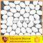 White pebble tumbled flat finish mesh mosaic tile