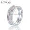 New Design Silver 925 Ring Band With Pink and White Stones