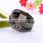 Fashion Multilayer Leather Rhinestone Crystal Tree Life Magnetic Bracelet