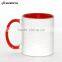 Wholesale 11oz white ceramic sublimation blank mug,Promotional 11oz Inside Color Ceramic coffee Mug, White heat transfer coffee