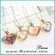 Latest Jewelry Accessories Real Flower Clear Galss Pendant with Chain