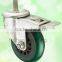 Green PVC Wheel 75mm Metal Screw Lock Hardware Caster Wheel