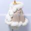 European fashion cashmere cape with fox fur for child CC68