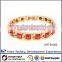 2015 New red Agate stone Stainless steel Bio Energy Titanium bracelet with crystal stone