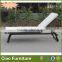 Flower weaving outdoor furniture plastic rattan beach sun lounger
