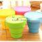 2015 silicone cup brand new FDA silicon fold travel cup MOQ is 500 pieces