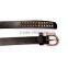 Wholesale double layer pyraid rivets decorated D buckle sex girl thin PU waist belt