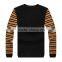 2016 men's stripe design sweater 100%wool round neck