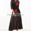 High Quality Brand Black Flower Embroidered Maxi Dresses Ladies Elegant Hollow Out Crochet Long Dresses Women's