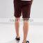 High Quality Latest Custom Side Slant Pockets Turn Up Hem Men's Brown Slim Fit 97% Cotton 3% Elastane Button Fly Fashion Shorts