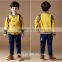 children boys striped sleeve and hem fleece jacket