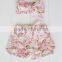 Baby girl cotton bloomer summer dress floral print fabric bloomer match headband wholesale China factory