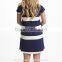Blue White Stripe Print Maternity Dresses Wear for Pregnant 2015