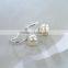 Wholesale 925 Elegant Pearl Half Hoop Silver Earring Hoop in Silver Jewelry