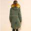 New trendy best selling army green shell mature coat yellow fur coat for women
