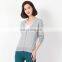 Spring Autumn high quality fashion multicolor slim fit V-neck custom knit woolen sweater new designs for ladies manufacturer
