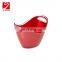 red ps plastic branded logo wine ice bucket with factory supply