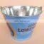 Wholesale metal tinplate beer ice bucket with handle