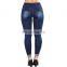 DiZNEW 2018 Fashion Style Sky Blue Women's Skinny High Rise Ripped Waist trousers women Jeans