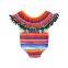 Serape Pom Pom Romper Baby Girls Off The Shoulder Bodysuit Baby