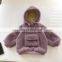 6138/Newest fashion plush infant girl warm winter sweater hooded thicken toddler girls pullover top