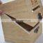 Unfinished wooden wine gift box,wine packaging with slanting opening lid