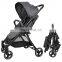 one hand folding spring loaded electric baby stroller