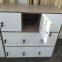 KD structure 9 door metal clothes locker white coffee color