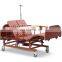 5 Functions Manual Clinic Hospital Bed Used Nursing Home Beds with Wooden Head board