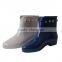 Golden skull decoration girls low heel custom ankle rain boots