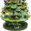 mini small hand painted ceramic christmas xmas artificial tree decoration ornament with led lights