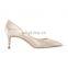 Ladies attractive golden color design ladies fashion heels pumps sandals shoes