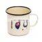 Customised reusable 7cm metal steel coffee porcelain enamel metal cup