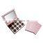 Popular customized cosmetic pink eyeshadow palette empty makeup packaging