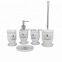 Adorable decal Hotel ceramic bathroom set accessories five pcs bath set