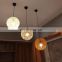 Creative Colorful LED Hanging Light Art Rattan Ball Pendant Lamp American Ball Lamp For Living Room Bedroom Aisle Restaurant