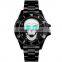 Wholesale new product japan movement wristwatch Skmei 9195 fashion stainless steel skull pattern men quartz watch