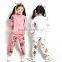 Latest Kid Dress Designs Girls' Knitted Floral Children's Sport Suit