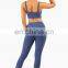 Customized Ribbed U Back Bra High Waist Leggings Two Piece Gym Set Suit Women Workout Sports Fitness Training Wear Yoga Set.