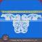 Custom promotion cotton embroidery bridal eyelet lace applique trim for lady dress decoration
